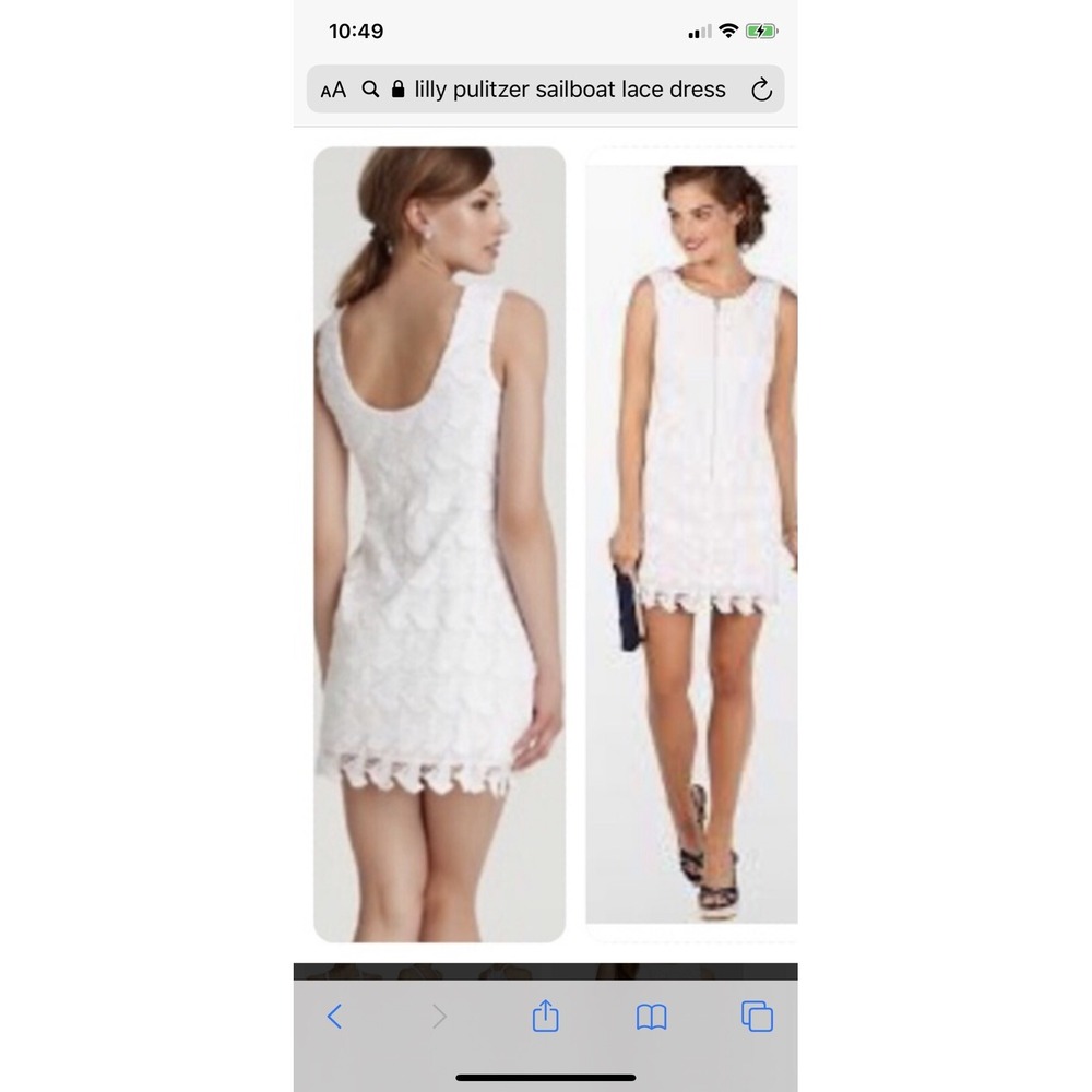 Lilly Pulitzer Shift Dress Reeve Sailboat Lace Nautical Dress S 4 $368 White
